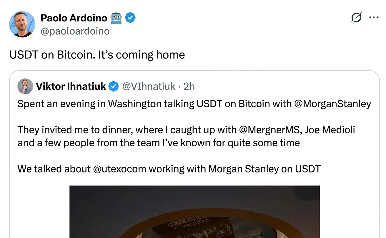 CEO Tether підтвердив повернення USDT у мережу біткоїнаГлава Tether заявив,...